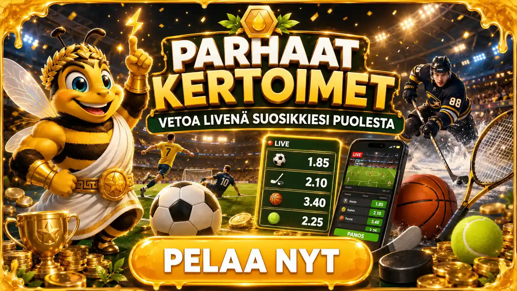 Vetoa livenä suosikkijoukkueesi puolesta